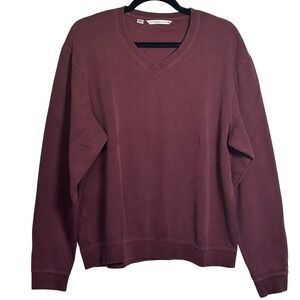 Cutter & Buck Pima Cotton V-Neck Pullover Sweater Size Medium Basic Preppy Layer
